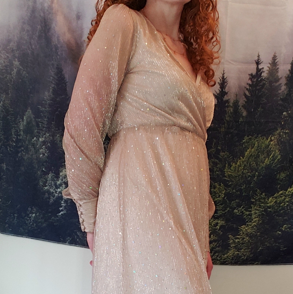 Baltic Born Albigal Champagne Sparkle Gown - Picture 5 of 10